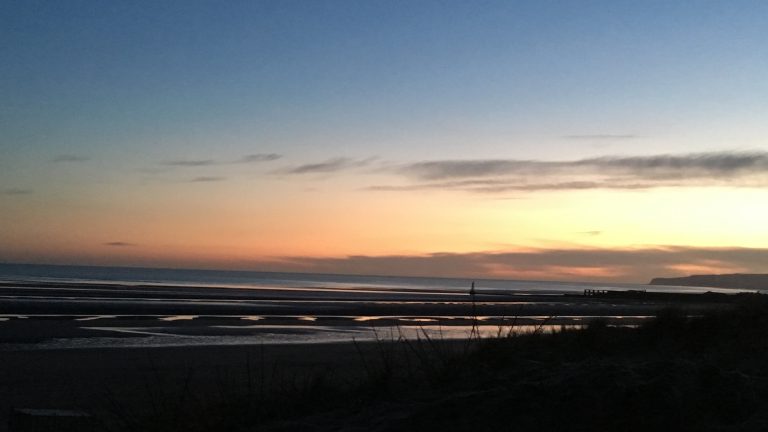 Camber Sands at sunset